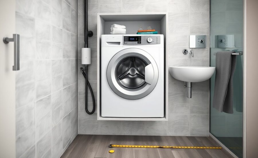 Waschmaschine im Bad einbauen: Nische planen, Anschlüsse und Schallschutz Schritt für Schritt