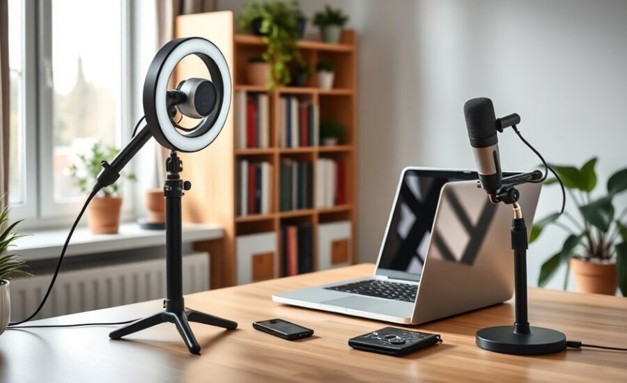 Videokonferenz-Ecke einrichten: Licht, Hintergrund und Ton verbessern