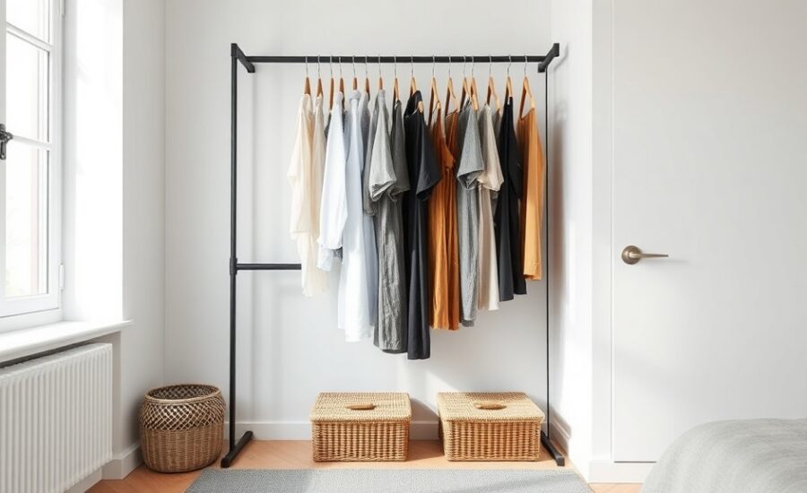 Kleiderstange statt Schrank: Offene Garderobe planen und ordentlich halten